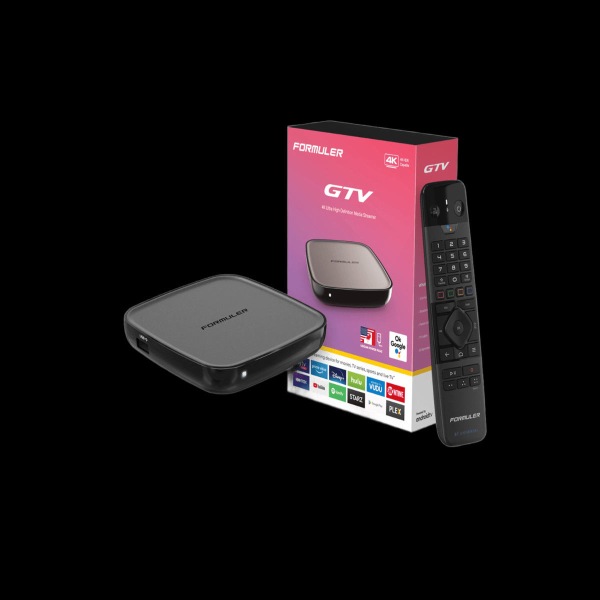 Formuler GTV 4K collection — Google-certified 4K HDR streaming box with Chromecast built-in. Authorized Formuler distributor for Canada and the USA.
