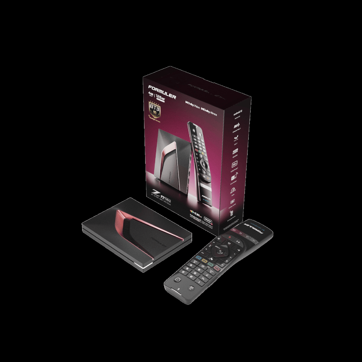 Formuler Z12 Ultra collection — flagship Dolby Vision 4K Android TV streaming box with 128GB storage and Wi-Fi 6E. Authorized Formuler distributor for Canada and the USA.