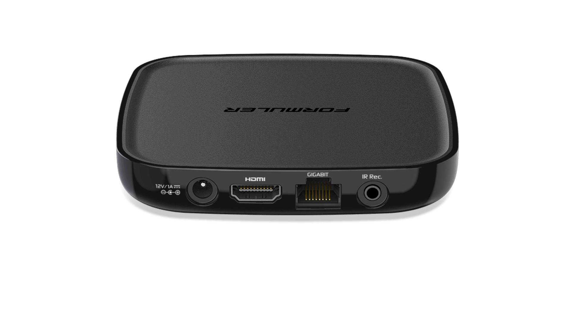 Formuler GTV 4K rear panel — HDMI, USB, gigabit Ethernet, optical S/PDIF. Authorized Formuler distributor for Canada and the USA.