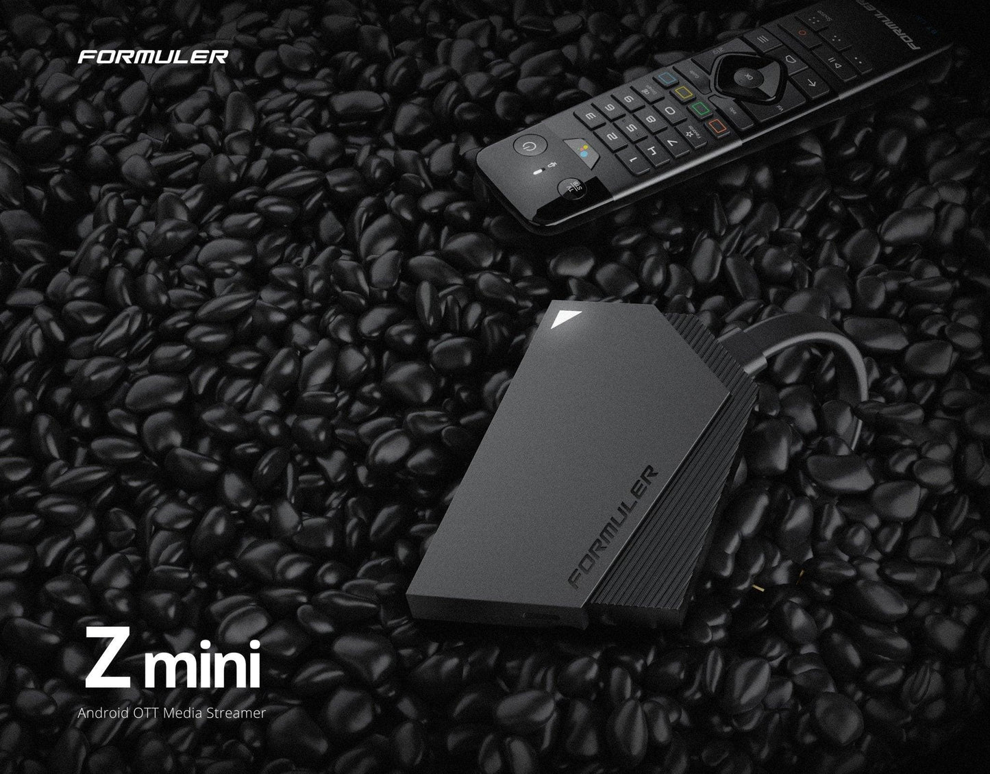Formuler Z mini perspective view — ultra-compact 4K HDR streaming box. Authorized Formuler distributor for Canada and the USA.