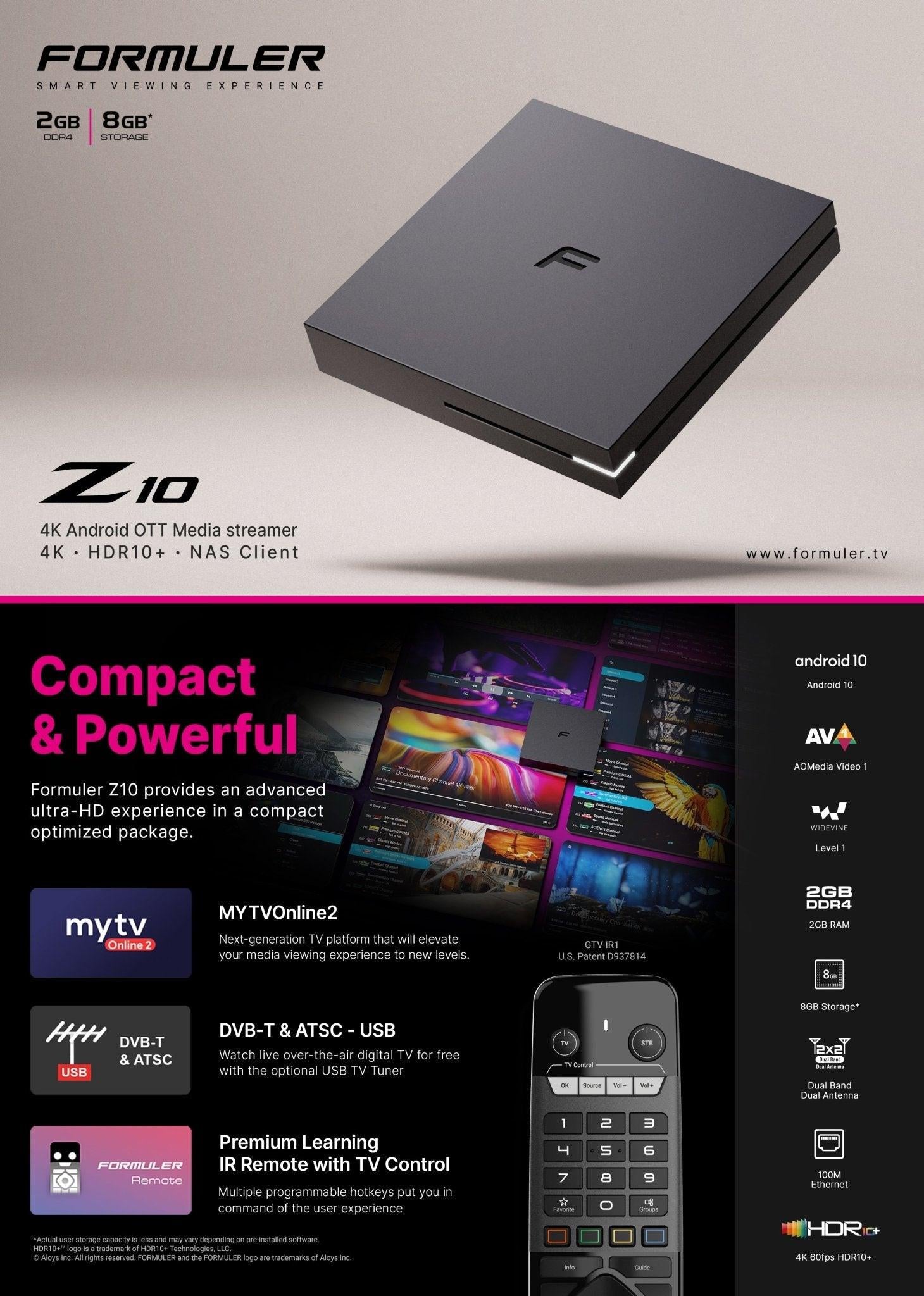 Formuler Z10 wholesale Pack of 4 (view 6/6) — ships from Ottawa, Ontario. Authorized Formuler distributor Canada & USA.